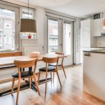 The cozy dining room of a modern apartment